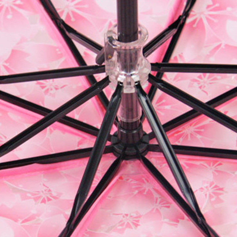 Caurspīdīgs Caurspīdīgs lietussargs Ķiršu ziedu sēņu Apollo Sakura 3 salokāms lietussargu aizsardzība Lietussargs bērnu lietussargs #A