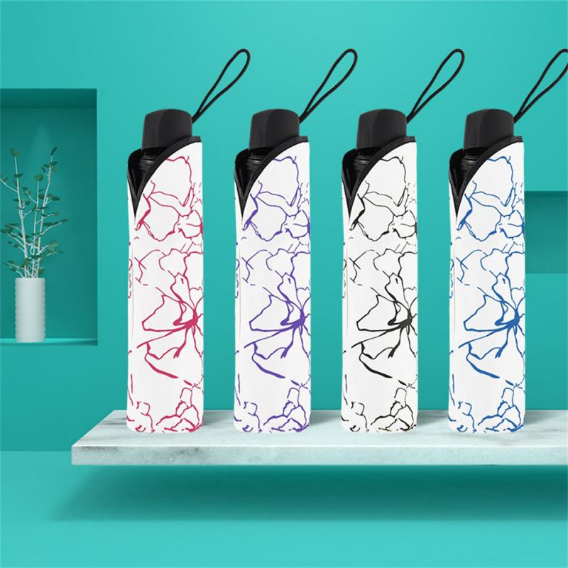 Lietussargs Melns Līme Trīs salokāms sauļošanās līdzeklis melns lietussargs Rokasgrāmata Jauns Ziedu Lietussargs Lietus Gear Saulessargs Trīskāršs lietussargs