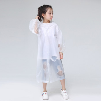 Παιδικό αδιάβροχο αδιάβροχο για ενήλικες επαναχρησιμοποιήσιμο EVA Rain Poncho για Παιδιά Κορίτσια ΓυναικείαΔιαφανή διαφανή αδιάβροχο κοστούμι για φοιτητές