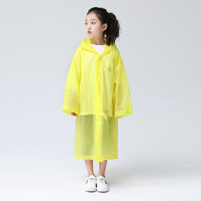 Poncho de ploaie reutilizabil EVA pentru copii, adulți, impermeabilă, pentru copii, fete, femei, costum de ploaie transparent transparent pentru studenți