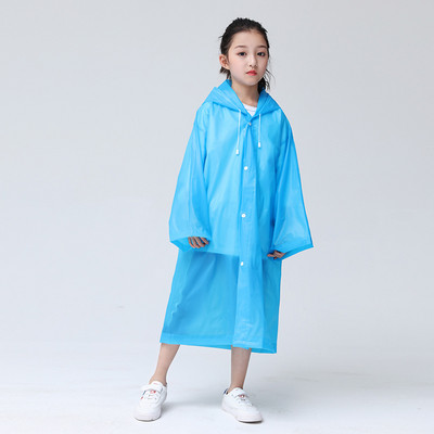 Poncho de ploaie reutilizabil EVA pentru copii, adulți, impermeabilă, pentru copii, fete, femei, costum de ploaie transparent transparent pentru studenți