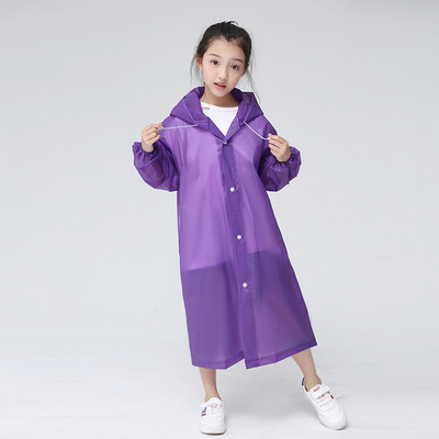 Poncho de ploaie reutilizabil EVA pentru copii, adulți, impermeabilă, pentru copii, fete, femei, costum de ploaie transparent transparent pentru studenți