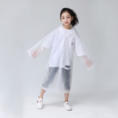 Poncho de ploaie reutilizabil EVA pentru copii, adulți, impermeabilă, pentru copii, fete, femei, costum de ploaie transparent transparent pentru studenți
