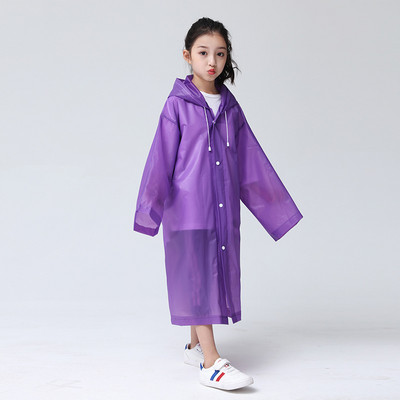 Poncho de ploaie reutilizabil EVA pentru copii, adulți, impermeabilă, pentru copii, fete, femei, costum de ploaie transparent transparent pentru studenți