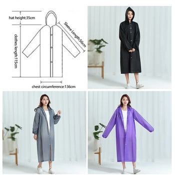 Μόδα Γυναικεία Ανδρικό Αδιάβροχο Παχύ αδιάβροχο Ρούχα για ενήλικες Κάμπινγκ Επαναχρησιμοποιήσιμο Poncho Rainwear Hot EVA Rain Coat