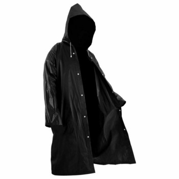 Висококачествен 1PC 145*68CM EVA унисекс дъждобран удебелен водоустойчив дъждобран жени мъже черен къмпинг водоустойчив дъждобран костюм