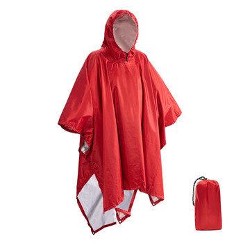 Φορητό πολυλειτουργικό 3 σε 1 παλτό βροχής αδιάβροχο Rain Poncho Ελαφρύ επαναχρησιμοποιήσιμο μπουφάν με κουκούλα πεζοπορίας για κατασκήνωση πεζοπορίας