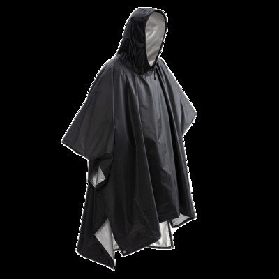 Pārnēsājama daudzfunkcionāla 3 vienā lietus mētelis, ūdensnecaurlaidīgs lietus pončo, viegla, atkārtoti lietojama pārgājienu jaka ar kapuci pārgājienu nometnei