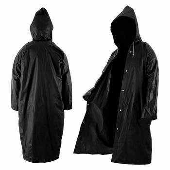 1 ΤΕΜ 145*68 CM EVA Unisex Αδιάβροχο Παχύ αδιάβροχο γυναικείο παλτό βροχής Ανδρικό μαύρο κοστούμι αδιάβροχο για κάμπινγκ