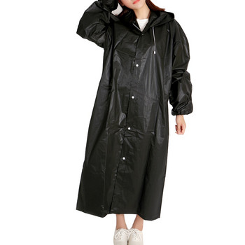 1PC 145*68CM EVA унисекс дъждобран удебелен водоустойчив дъждобран жени мъже черен къмпинг водоустойчив дъждобран костюм