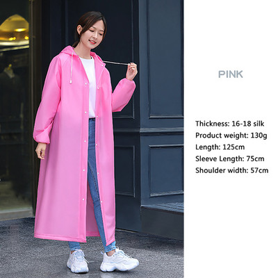 Dugi kabanici za odrasle EVA nepropusna vodootporna kabanica za kišu Muškarci Žene Putovanja Kišni pončo s kapuljačom za ribolov Kampiranje