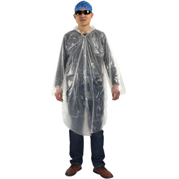 Πλαστικό κάλυμμα βροχής φορητό αδιάβροχο μίας χρήσης διαφανές αδιάβροχο εξωτερικού χώρου με κουκούλα αδιάβροχο Camp Rain Cape Hooded Poncho