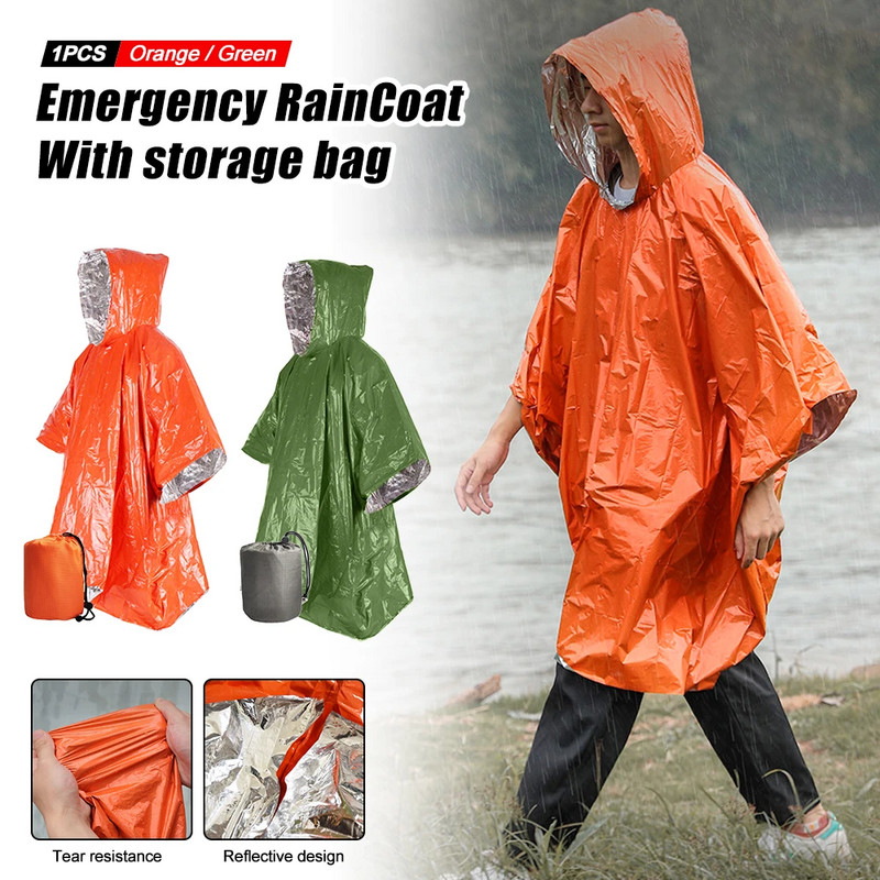 2023. gada unisex lietusmētelis, biezināts ūdensnecaurlaidīgs lietusmētelis lietusmētelis vīriešiem ar atstarojošu sloksni lietusmētelis sieviešu nojume lietus pončo kempings