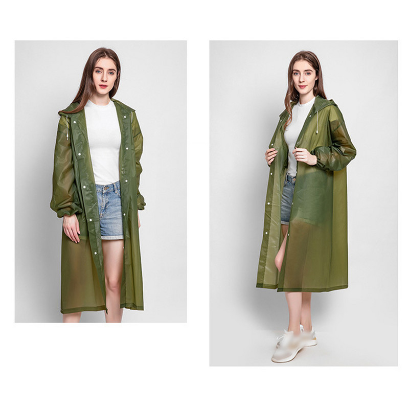 Unisex EVA kišni ogrtač, prijenosni modni podebljani vodootporni kišni kaput Muškarci Žene Crno višebojno kampersko vodootporno odijelo za kišu