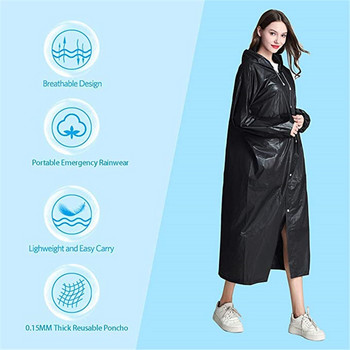 Ανδρικό γυναικείο αδιάβροχο αδιάβροχο υπαίθριο αδιάβροχο παλτό με κουκούλα μακριά βροχή Εξωτερική πεζοπορία Ταξίδι Ψάρεμα αναρρίχηση μπουφάν βροχής