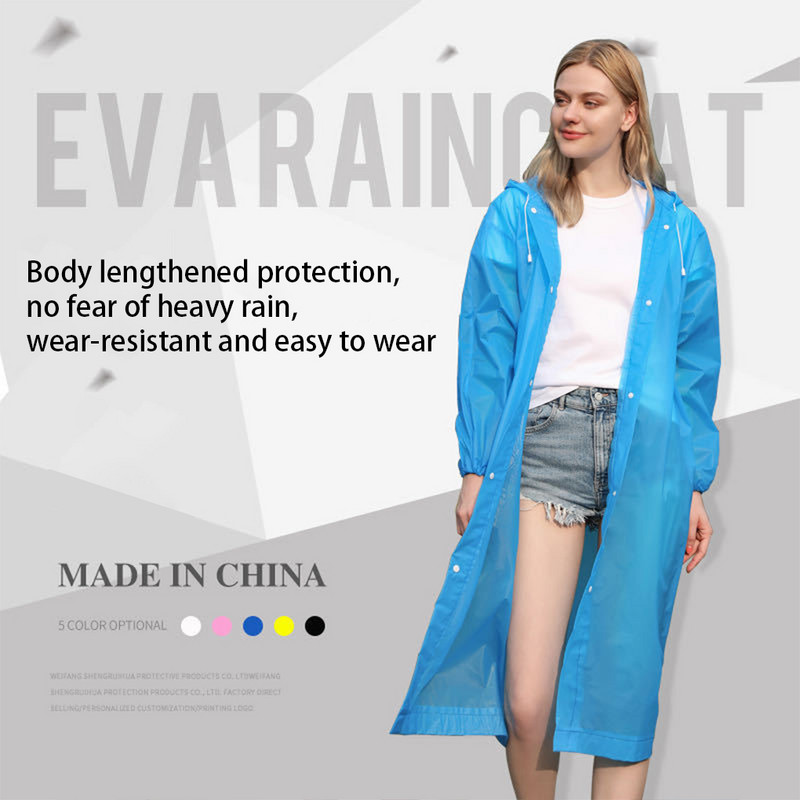 Fashion EVA Unisex Αδιάβροχο Παχύ αδιάβροχο παλτό βροχής ανδρικό γυναικείο μαύρο πολύχρωμο κάμπινγκ αδιάβροχο κοστούμι με κουκούλα