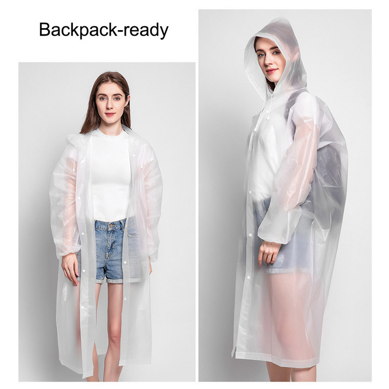 Fashion EVA Unisex Αδιάβροχο Παχύ αδιάβροχο παλτό βροχής ανδρικό γυναικείο μαύρο πολύχρωμο κάμπινγκ αδιάβροχο κοστούμι με κουκούλα