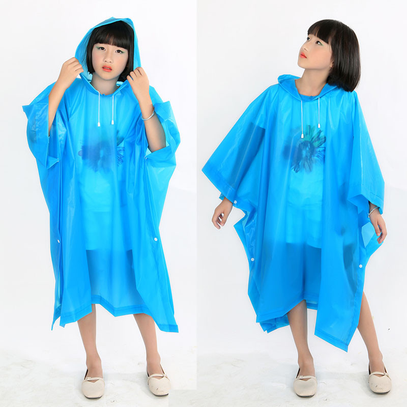 1 PC vihma pontšo ühekordselt kasutatav reisimine vihmamantel õues matkatarvikud Laste vihmamantel, laste vihmariided veekindlad