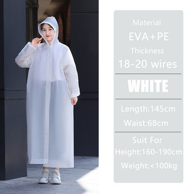 145*68cm biezināts EVA ūdensizturīgs lietusmētelis pārnēsājams unisex āra ceļojumu lietus apģērbs kempings pārgājieniem ar kapuci lietus pončo lietus pārsegs