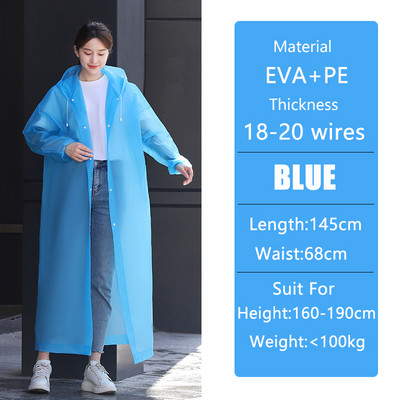 145*68cm biezināts EVA ūdensizturīgs lietusmētelis pārnēsājams unisex āra ceļojumu lietus apģērbs kempings pārgājieniem ar kapuci lietus pončo lietus pārsegs