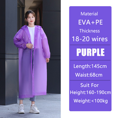 145*68cm biezināts EVA ūdensizturīgs lietusmētelis pārnēsājams unisex āra ceļojumu lietus apģērbs kempings pārgājieniem ar kapuci lietus pončo lietus pārsegs