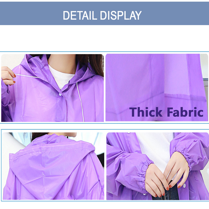 145*68cm biezināts EVA ūdensizturīgs lietusmētelis pārnēsājams unisex āra ceļojumu lietus apģērbs kempings pārgājieniem ar kapuci lietus pončo lietus pārsegs