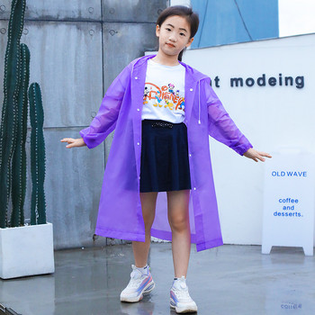 Διαφανές χρώμα μόδας αδιάβροχο Παιδικό αδιάβροχο για κορίτσι και αγόρι Αδιάβροχο παλτό για πεζοπορία σε εξωτερικούς χώρους Ταξίδι βροχής για παιδιά