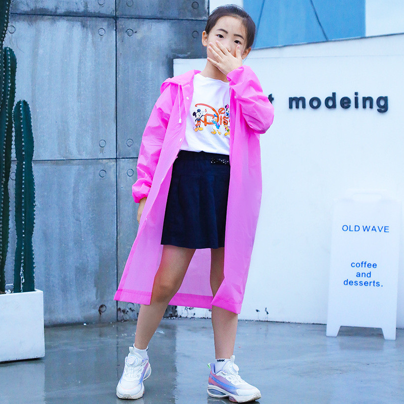 Átlátszó divatos színes esőkabát Gyermek esőkabát lány és fiú esőruházat szabadtéri túrázáshoz, esőkabát gyerekeknek