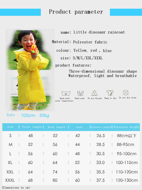 Kültéri diák esőfelszerelés aranyos dinoszaurusz poliészter gyerek vízálló esőkabát gyerek baba vízálló rajzfilm fiú lány poncsó