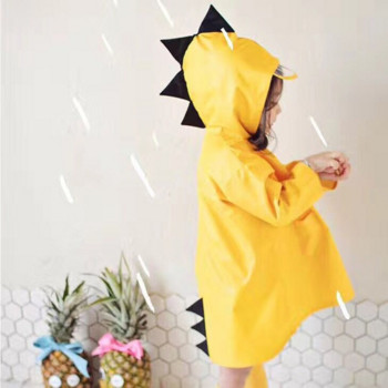Χαριτωμένο βρεφικό αδιάβροχο από πολυεστέρα δεινοσαύρων για παιδιά αδιάβροχο αδιάβροχο παλτό εξωτερικού χώρου, αδιάβροχο πόντσο αγόρια, κορίτσια, μπουφάν βροχής κίτρινο