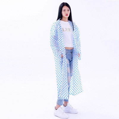 Täiskasvanute EVA wave dot dot kõndiv vihmamantel meestele ja naistele ühekordse vihmamantliga vihmariided