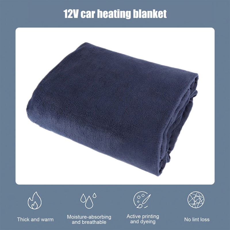 12V mekana grijana deka za hladno vrijeme Fleece auto deka 2 razine topline Električna deka prijenosna brzo grijanje za auto 145x100cm