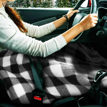 Одеяло за електрическа кола 12-волтово отопляемо поларено одеяло за пътуване с таймер за безопасност Отоплително одеяло с постоянна температура за зимно пътуване с кола