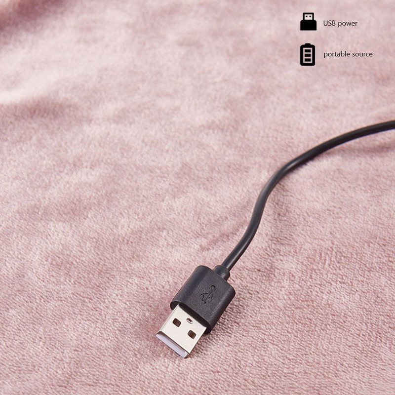 USB elektriskā apsildes sega mājsaimniecības piederumi 5 V apsildes plecu polsteris Mīksts ādai draudzīgs, mazgājams mašīnā, lai pielāgotu ķermenim, kakla kājām