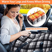 Одеяло за кола-12-волтово отопляемо поларено одеяло за пътуване с патентован таймер за безопасност Отоплително одеяло с постоянна температура