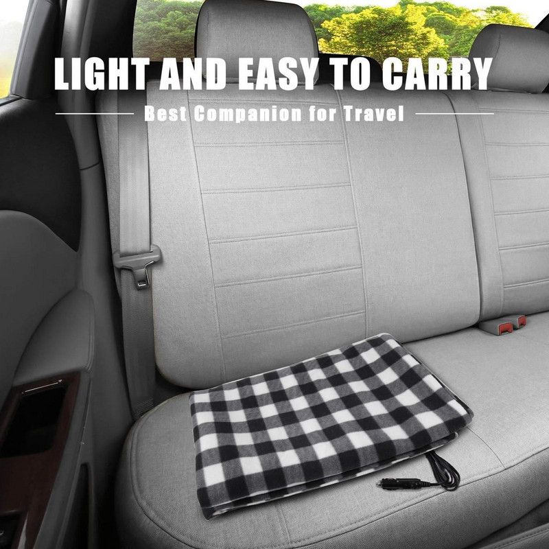 Одеяло за кола-12-волтово отопляемо поларено одеяло за пътуване с патентован таймер за безопасност Отоплително одеяло с постоянна температура