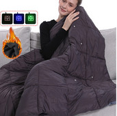 Elektrinė šildymo antklodė 3 režimai USB šildomas čiužinys, didelės kišenės, plaunamas žieminis kūno šildytuvas namų sofai elektrinė antklodė