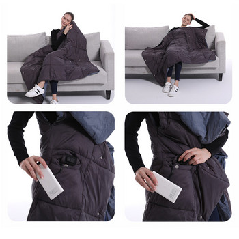 Ηλεκτρική θερμαινόμενη κουβέρτα 3 λειτουργιών USB Θερμαινόμενο στρώμα Μεγάλης μεγέθους τσέπη που πλένεται χειμερινός θερμαντήρας σώματος για καναπέ σπιτιού Ηλεκτρική κουβέρτα