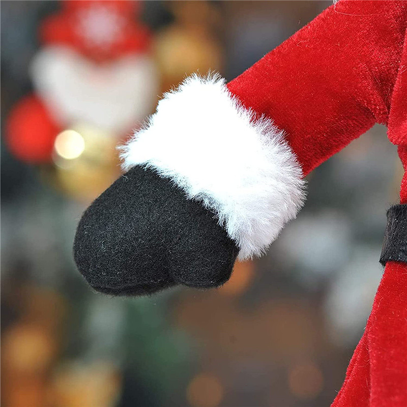 Loominguline jõuluveinipudelikomplekt Kuldne sametkleit Veinipudeli kate Veinipudelikoti varrukas jõulude uusaasta õhtusöögilaua kaunistus