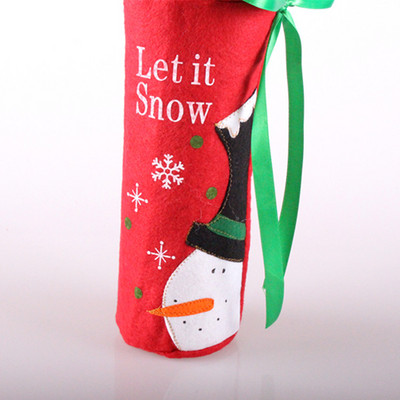 Piiratud tähtajaga Jõuluvana veinipudelikott 2018 Ilusad jõulukinkekotid Puu lauakaunistused Kodukaunistused