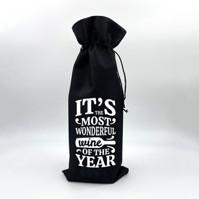 Wine Print Λινάτσα Λινάτσα με κορδόνι Σάκκο κρασιού Eco Επαναχρησιμοποιήσιμη Θήκη για Μπουκάλι Φιλικό για τα γενέθλια Χριστουγεννιάτικο δώρο ενοικίασης σπιτιού καλύτερο δώρο