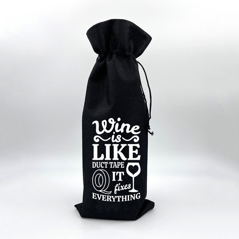 Wine Print Λινάτσα Λινάτσα με κορδόνι Σάκκο κρασιού Eco Επαναχρησιμοποιήσιμη Θήκη για Μπουκάλι Φιλικό για τα γενέθλια Χριστουγεννιάτικο δώρο ενοικίασης σπιτιού καλύτερο δώρο