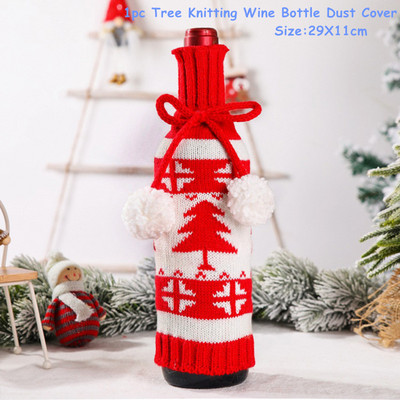 Vyno maišelis Naujieji 2024 m. Kalėdų vyno butelio dangteliai Kalėdų papuošimai namams Kalėdų ornamento stalo dekoras 2023 Navidad