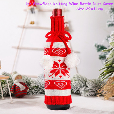 Vyno maišelis Naujieji 2024 m. Kalėdų vyno butelio dangteliai Kalėdų papuošimai namams Kalėdų ornamento stalo dekoras 2023 Navidad