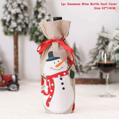 Vyno maišelis Naujieji 2024 m. Kalėdų vyno butelio dangteliai Kalėdų papuošimai namams Kalėdų ornamento stalo dekoras 2023 Navidad