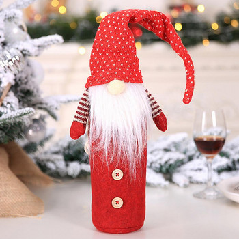 Безличен старец Капак за бутилка вино Весела Коледа Декорации за дома 2021 Коледен орнамент Нова година 2022 Коледа Navidad Подаръци