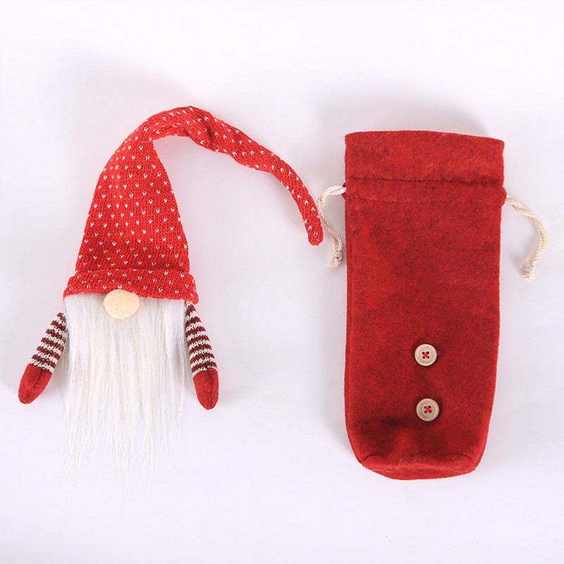 Arctalan öregember borosüveg fedele Boldog karácsonyi dekoráció otthonra 2021 karácsonyi dísz Újév 2022 Karácsonyi Navidad Ajándékok