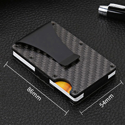 Hot Carbon Fiber hitelkártya tartó pénztárca Új dizájn, minimalista Rfid blokkoló vékony fém kártyatartó Anti Protect Clip for Férfi