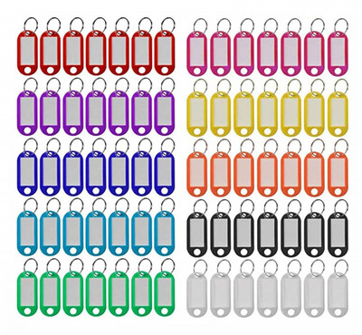 50 buc/lot etichete de cheie cu breloc colorat din plastic etichetă numerotată etichetă de bagaj etichetă de identificare etichetă de nume cu inel despărțit