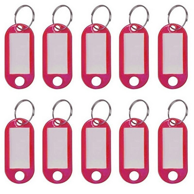 50 бр./лот Цветни пластмасови ключодържатели Ключови етикети Етикет с номерирано име Етикет за багаж ID Етикет с име на етикет с разделен пръстен